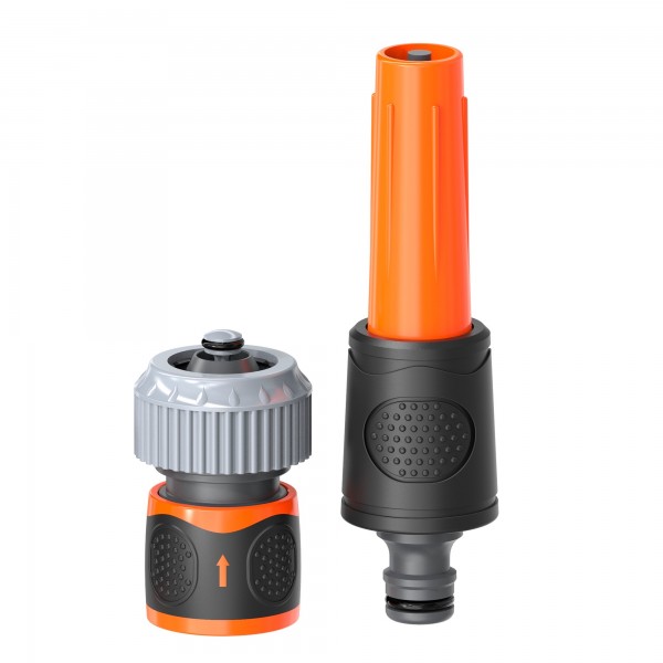 Set lanza riego + conectador 3/4 akhuo+