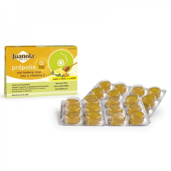 JUANOLA PROPOLIS HEDERA MIEL LIMON 24 PASTILLAS