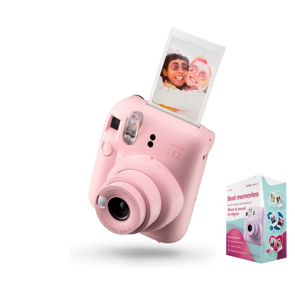 Fujifilm kit best memories instax mini 12 blossom pink / cámara instantánea