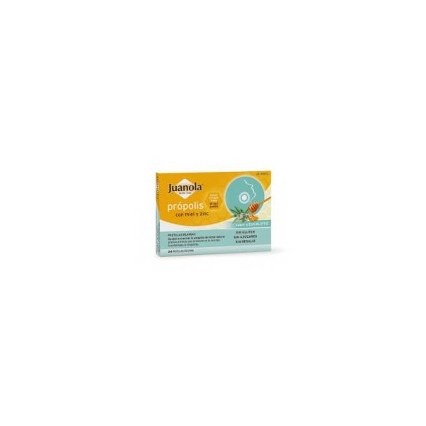 Juanola Própolis con Miel, Zinc y Vitamina C Sabor Eucalipto 24 Pastillas Blandas