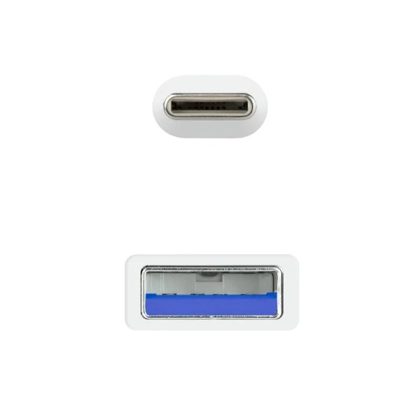 Nanocable cable usb 3.1 gen2 usb-c/a 1 m blanco