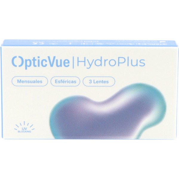 Opticvue Hydroplus Lentillas Mensuales Pack 3 Unidades Ojo Seco -0,75 Dioptrias