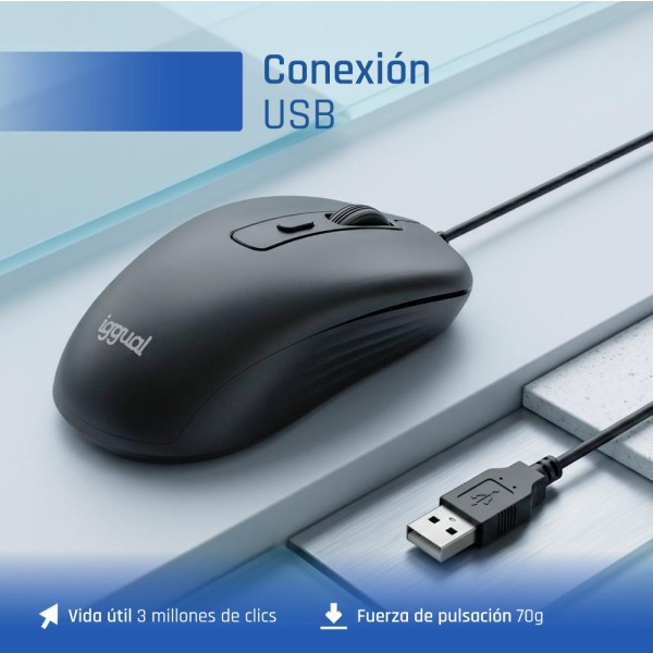 Iggual ratón usb office-essential-4d 2400dpi