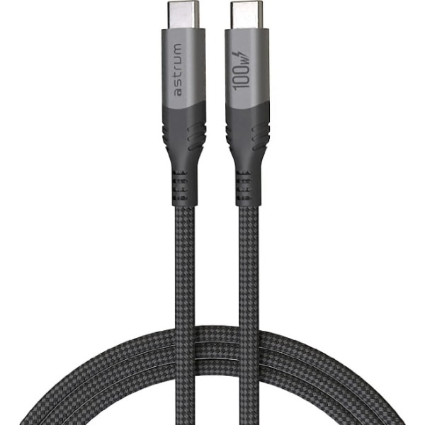 Astrum vmcc100 gris / cable de carga vervemesh usb-c a usb-c / 1,2 metros / 100w