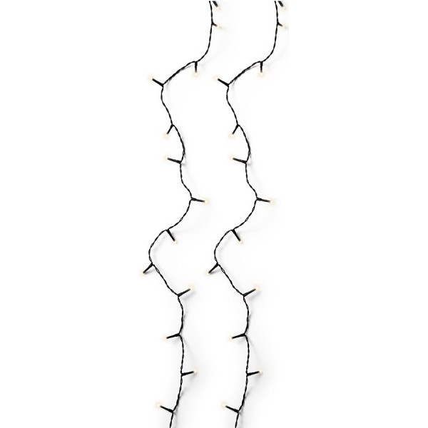 Guirnalda multifunción, uso exterior, basic, blanco cálido, cable negro, 360 leds, 27 m