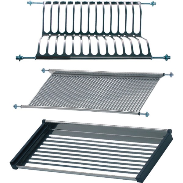 Escurreplatos y vasos para armario, ecr01, acero inoxidable, 600 x 280 x 65 mm