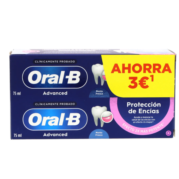 Oral-B Advanced Protección De Encías Pasta Dentífrica Menta Fresca 2x75ml