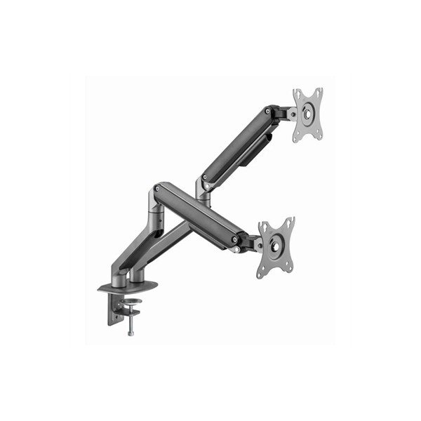 Gembird brazo monitor doble ajustable gris